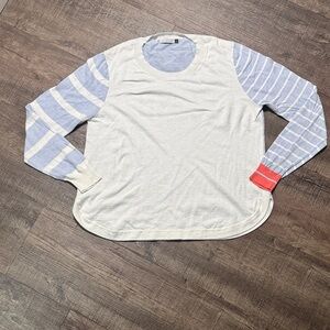 Striped Sleeve Crewneck Sweater